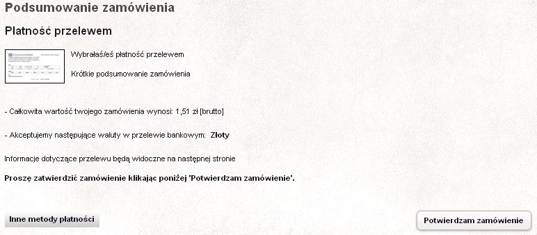 Podsumowanie zamówienia